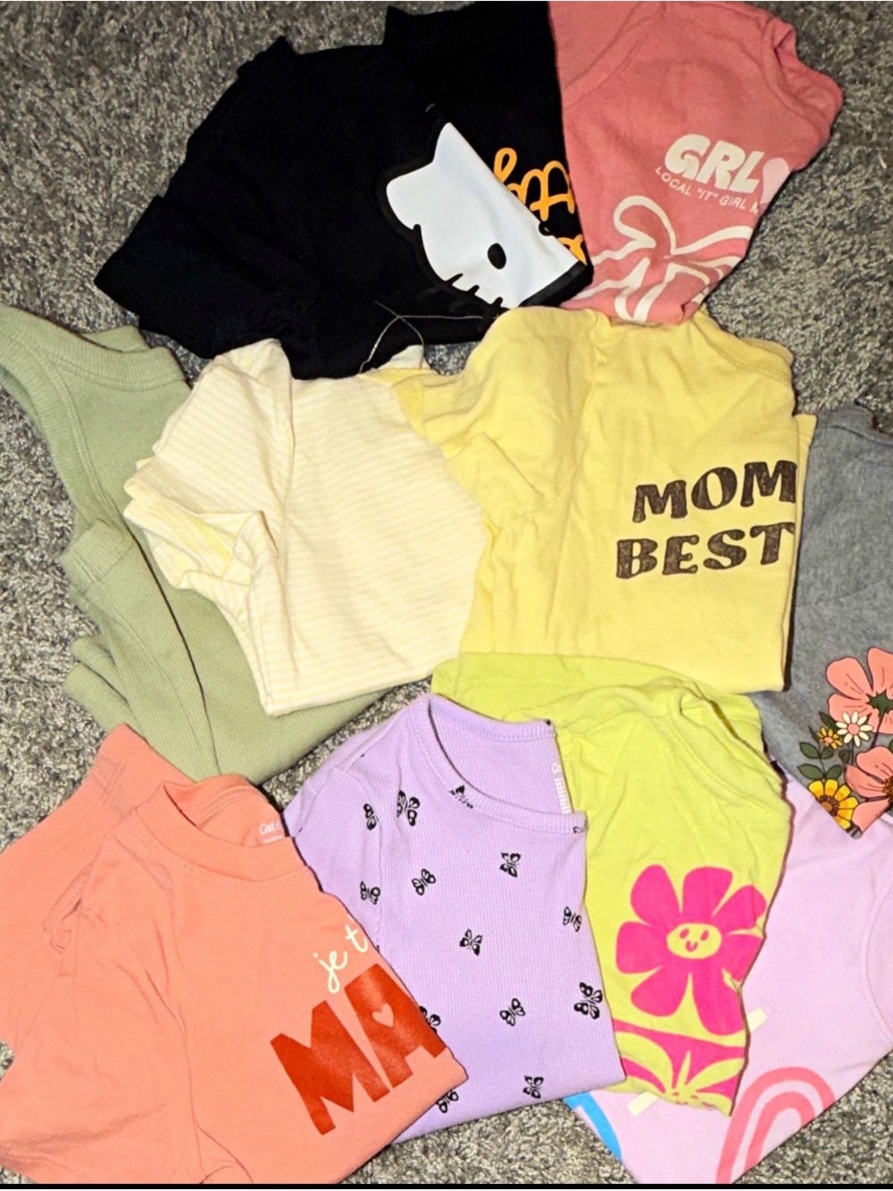 Girls Pastel Graphic Tees 5T